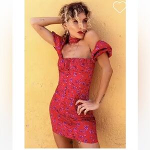 Rat and Boa Red Evangeline Dress